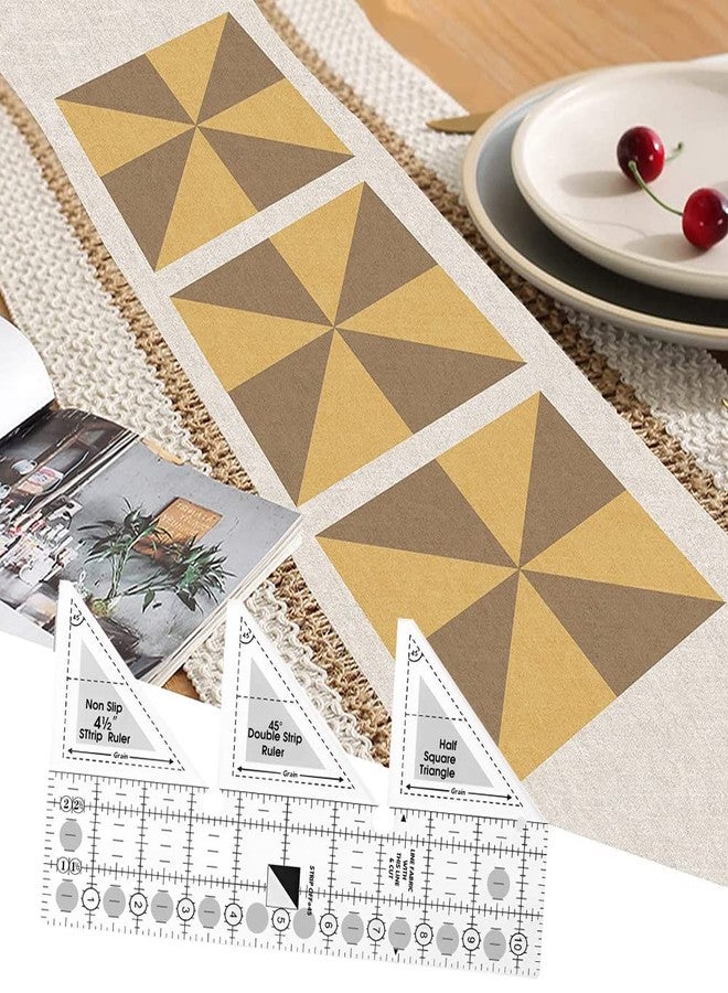 Serplex مسطرة Serplex® ذات الشريط المزدوج بزاوية 45 درجة، مسطرة خياطة الشريط الأنبوبي، مساطر خياطة اللحاف الأكريليكية، دليل قطع المثلثات المربعة الربعية غير القابل للانزلاق للخياطة (10 بوصة) - Image 5